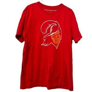 Distant Replay Cotton Short Sleeve Crew Neck Graphic Print T-Shirt Red Size XL